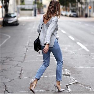 WINDSOR sweater with back cut outs gray S